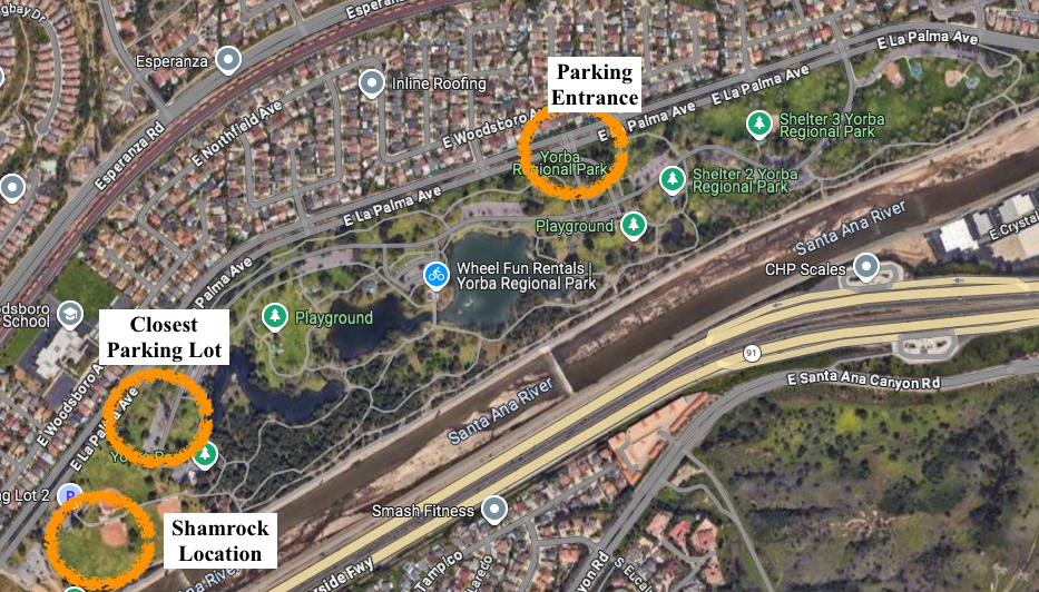 Shamrock Parking Map