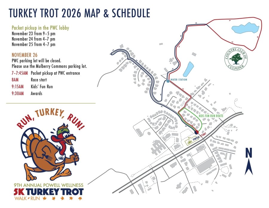 Powell Wellness Turkey Trot Course Map