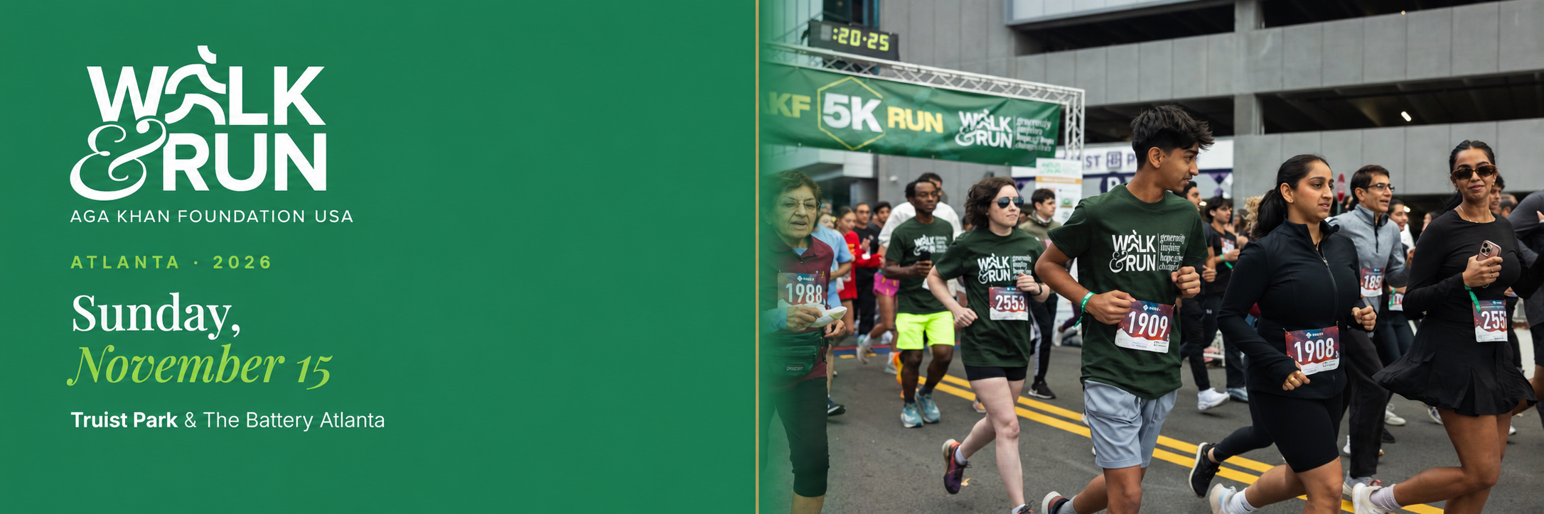Aga Khan Foundation Walk & Run, Atlanta 2026. Sunday, November 15, 2026, at Truist Park and The Battery Atlanta.