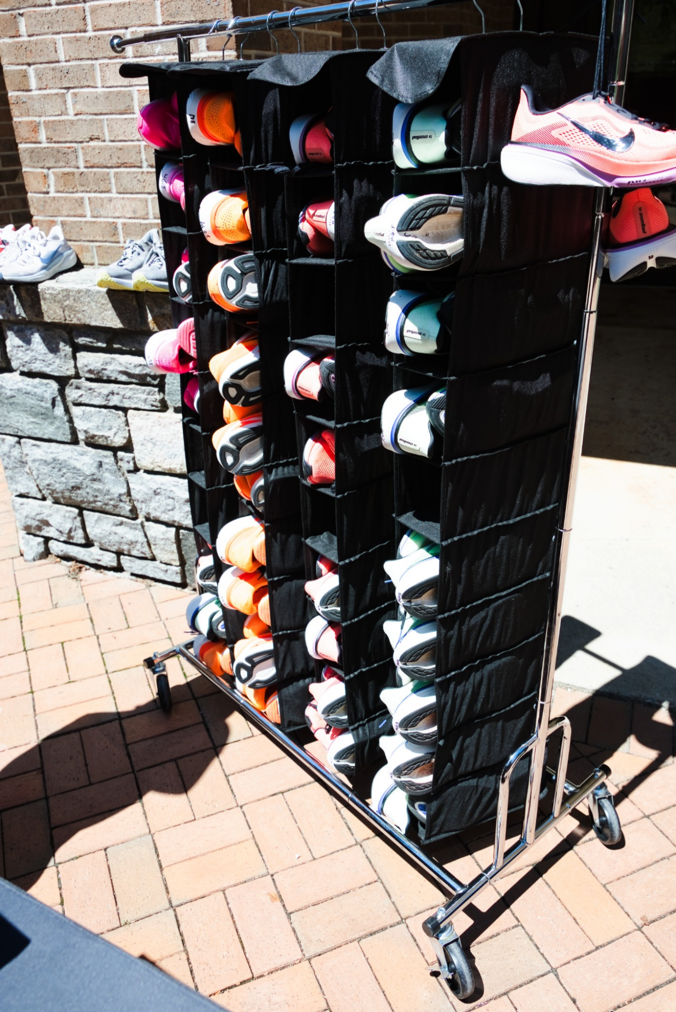 Nike running shoes ready for campers to try at the Fleet Feet Gear Lab