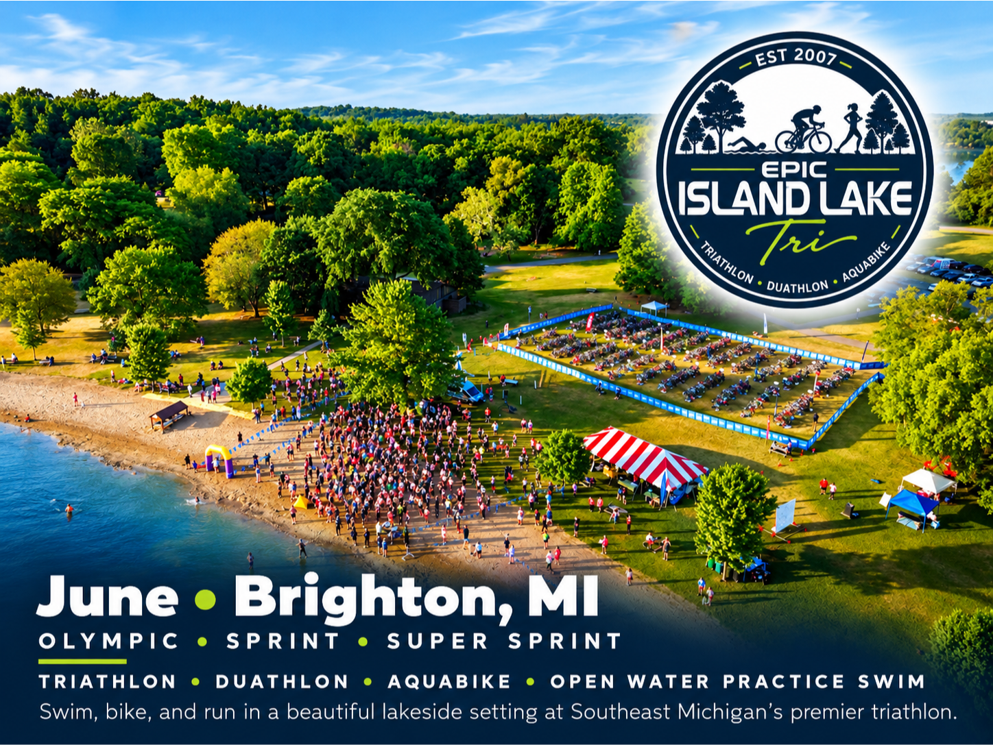 Epic Island lake Triathlon staging area