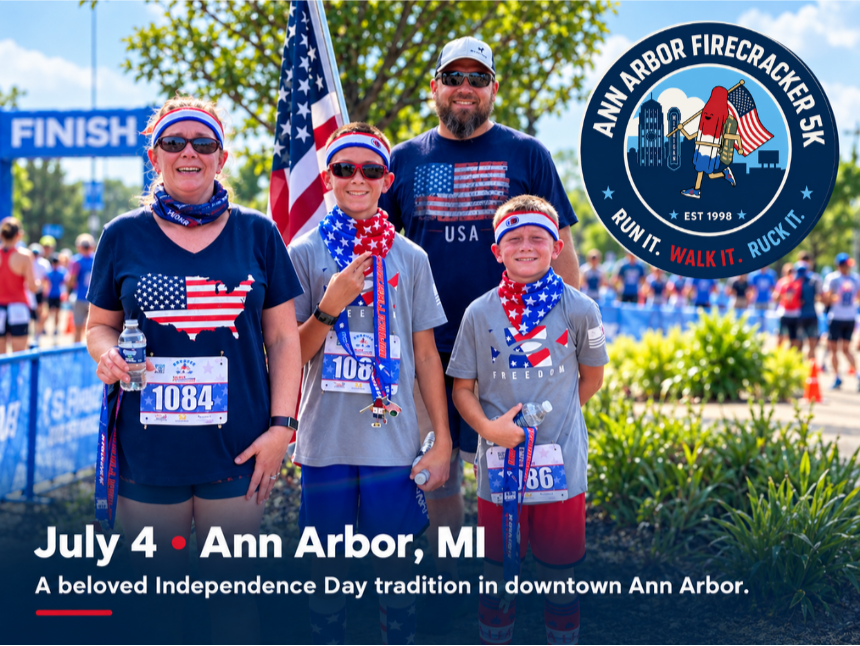 ann arbor firecracker 5k family on the 4th of july