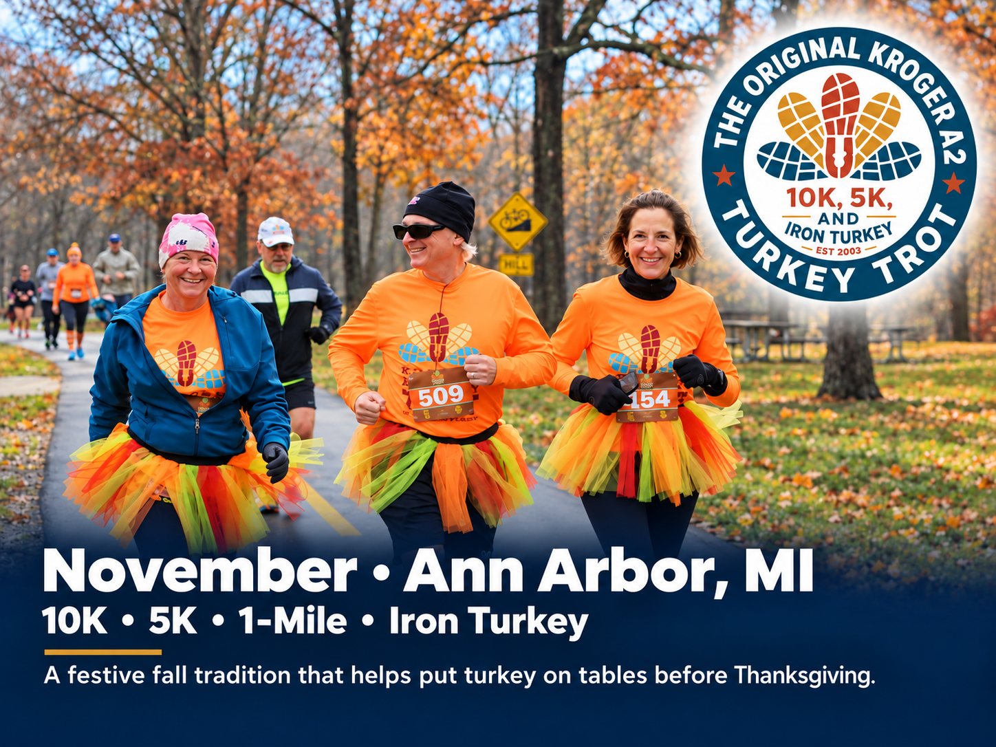 ann arbor turkey trot runners and walkers at hudson mills